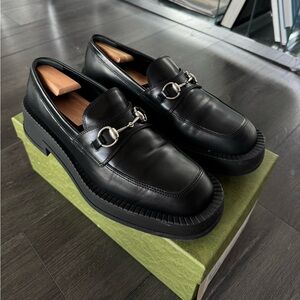 Black Gucci Leather Loafers